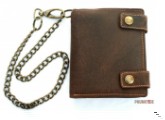 Geldb�rse aus dickem Nubukleder dunkelbraun mit Kette